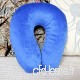 Zooarts en mousse à mémoire Oreiller de voyage en forme de U  Ortho Thérapie support de cou Oreiller avec housse en velours bleu bleu - B074XK1Q42